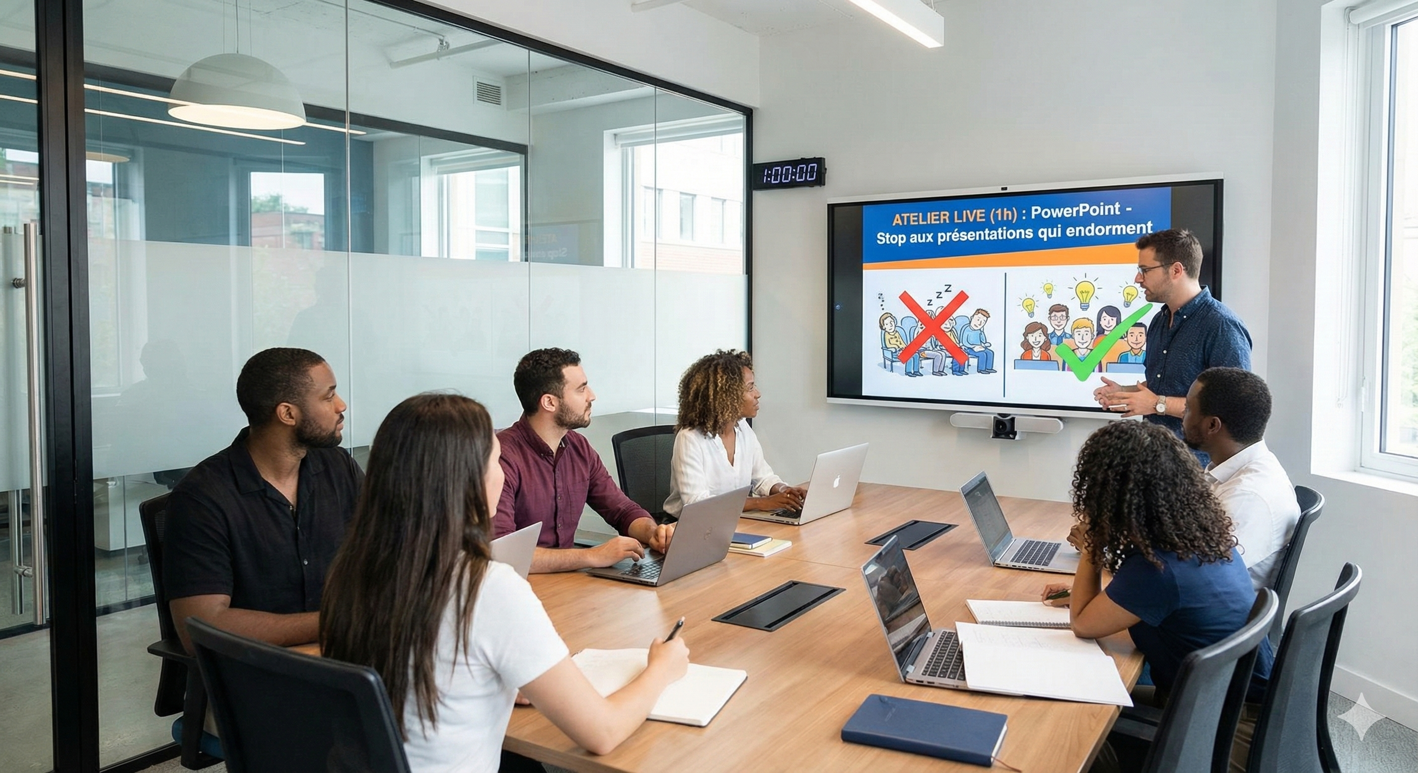 Atelier Live IA (1h) : PowerPoint - Stop aux présentations qui endorment