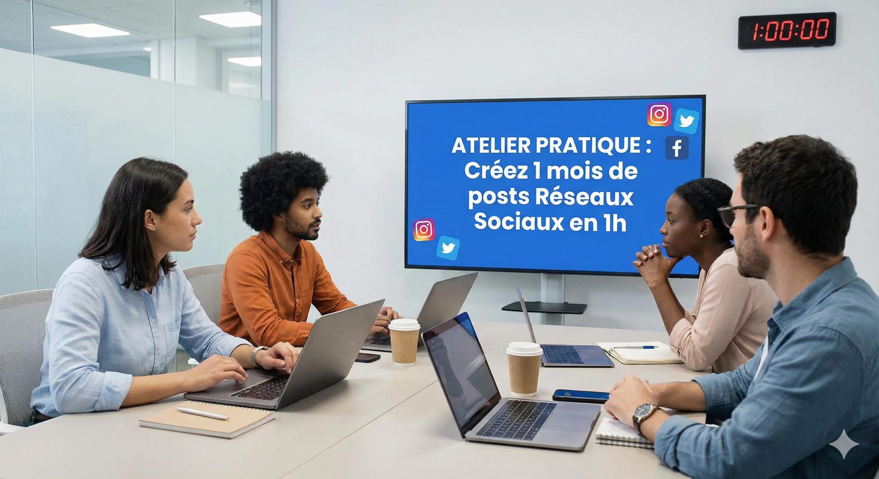 Atelier Live IA(1h) : Créez 1 mois de posts Réseaux Sociaux en 1h